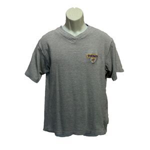 The Edge Knit Minnesota Vikings Logo Gray Shirt Size L NFL Football Short Sleeve